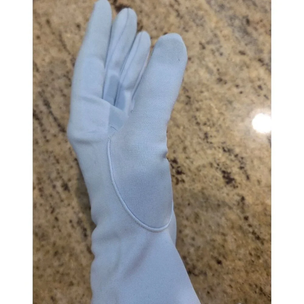 Vintage Womens Size L/XL Light Blue Nylon Formal Gloves Bridgerton
